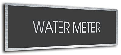 Water Meter Door Sign, Modern Brushed Metal Door Sign, Business Sign, Rust and Maintenance Free - DMDGS-2210481-7x2 Inches