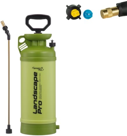 Sprayers Plus Landscape Pro Compression Garden Sprayer- Brass Nozzle, UV Inhibitor Protected Tank, Wand Holder, Drip-Free Tray & Removable Hose Connector, 2 Gallon