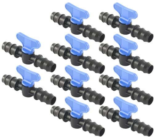 acquaverde Mini Valvola a Cilindro, Rubinetto Portagomma per Impianti, Sistemi e Tubi di irrigazione a Goccia, Nero Made in Italy - Orto Facile (10, 16 x 16 mm)