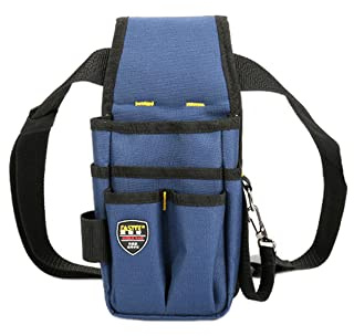TopHomer Werkzeuggürtel aus Oxford für Handwerker, Zimmerer, Elektriker - 27 x 11 x 6 cm, Blau, 7 Taschen, Schnalle, Kleine Größe
