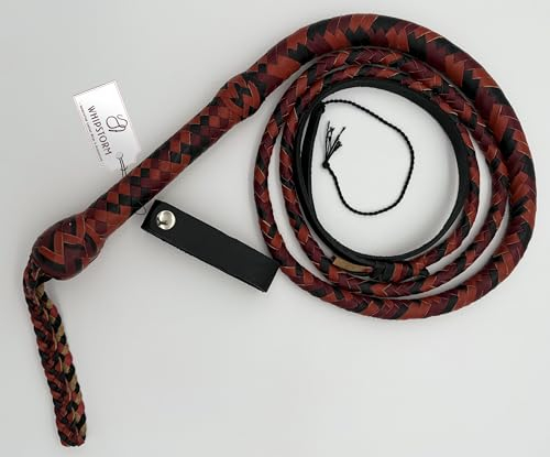 Generisch Frusta in vera pelle di toro Bullwhip multicolore da 3 ft a 8 FT, realizzata a mano con 12 fili (3FT ~ 92 cm)