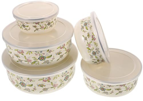 OSALADI Emaille Schüssel Mit Deckel 10.3X10.3X2 Zoll Stapelbare Frischhaltende Rührschüssel Für Obst Salat Und Lebensmittel Aufbewahrung in Küche Haushalt