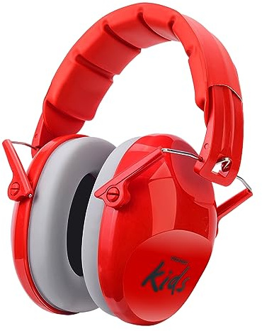 PROHEAR Kids Ear Defenders Children Noise Reduction Headphones CE Certified SNR 28dB Hearing Protection for Autism, Adjustable Earmuffs for Toddlers to Teen Ages 3-16, Fireworks Concert, Red