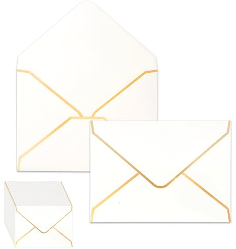 50 Stück Geschenkkarten-Umschläge, Umschläge, Briefhüllen Papier 18,5 x 13,5 cm, Bunte Briefumschläge, Briefhüllen Papier Geschäfts für Party Hochzeiten Geschäftsveranstaltungen (Weiß)