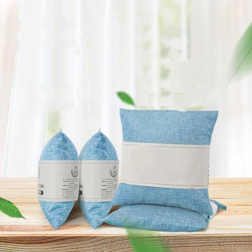 ZSSHUIHH 4PC Bolsa de Carbón Activo De Bambú para Scenic/Taliant/Talisman/Twingo/Wind/Zoe, Ambientador Natural Eficaz y Desodorante,- Blue