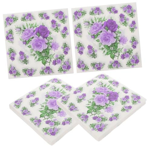 HOMOCONO 100blätter Bunte Blumenmuster Papierservietten Für Partys Und Feste Pro Packung Für Hochzeiten Und Feiern