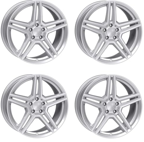 4x Rial Felgen Alufelgen M10 7.5Jx18 ET50,5 5x108 polar-silber kompatibel mit FORD C-Max Edge Focus Kuga Galaxy Mondeo S-Max S-Max III Transit