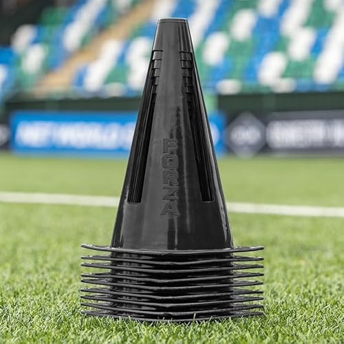 FORZA Flexi Cones [10 Pack] | Ultra-Durable Training Cones for Sports Drills and Practice – Available in 9 Bright Color Options (Black)
