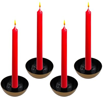 Spetebo Metall Kerzenschale Gold-schwarz 4er Set - Ø 10 cm
