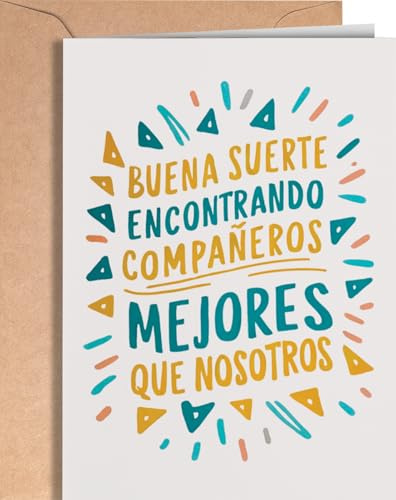 Tarjeta Despedida Compañero de Trabajo - Regalo de Despedida Trabajo - Postal para Compañera de Trabajo, Jefe, Empleado que se va... - Regalo Gracioso para Compañeros de Trabajo EU 9