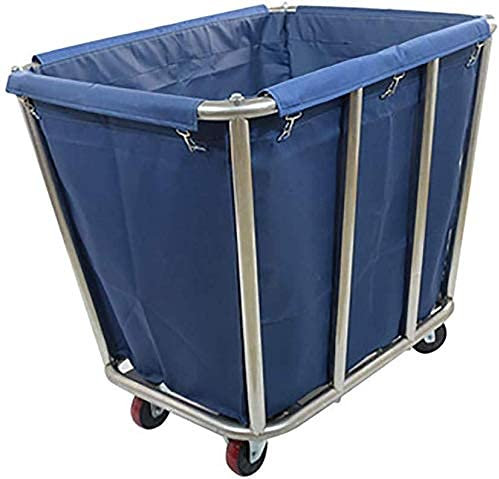 HPTHLY Multifunktionaler Aufbewahrungswagen, Servierwagen für den Haushalt, Wäschesortierwagen, Hochleistungs-Tragfähigkeit 200 kg, Wäschekorbwagen aus Edelstahl mit Taschen, abnehmbare Sackkarren,C