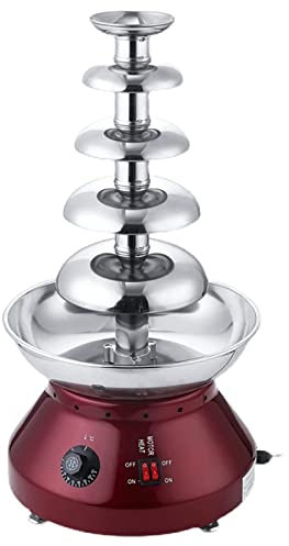 DMMFTERL Electric Chocolate Fondue Fountain Machine, 5 Tiers Stainless Steel Chocolate Melting Machine, Adjustable Temperature 0-110°C, for Party Wedding and Birthday