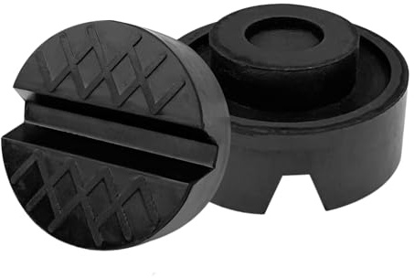 2 Stück Wagenheber Gummiauflage,Universelle Gummiauflage für Fahrzeugheber | 65mm Starke Tragfähigkeit Schwarz Gummiblock Hebebühne Wagenheber Auflage,Gummi Jack Pad für Rangierwagenheber Unterstellbock