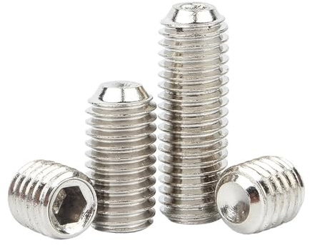 KSeSii 50 Stück M2 M2,5 M3 M4 M5 M6 M8 304 Edelstahl Silber Schwarz Güteklasse 12,9 Innensechskant Innensechskant Gewindestift Madenschraube(304 Stainless Steel,4MM_M2)