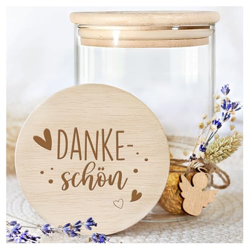 Grandora Vorratsglas mit Holzdecke, Dankeschön Geschenk | Mitbringsel Erwachsene, Abschiedsgeschenk Kollegen, Geschenk für Kollegen, Geschenk Lehrerin, Geschenkideen für Erzieher