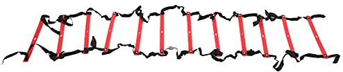 Baxnore Professional Agility Ladder for Soccer Training Football Speed Drills with Fixed Rope Design Non-Slip PP Material 6 Meter 12 Rung Sports Equipment (Red)