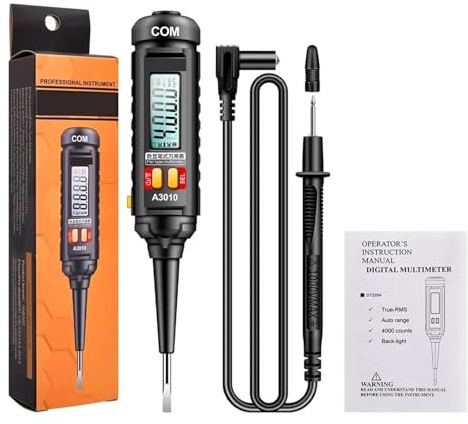 Multimetro Digital, Multímetro digital con retroiluminación, sensor de voltaje NCV de 4000 cuentas, uso dual, inteligente, tipo bolígrafo, herramientas de clasificación automática