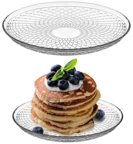 KADAX Glasteller 17.5 cm, Runder Teller aus Klarglas, Servierteller aus Glas, ideal als Kuchenteller, Dessertteller, Speiseteller oder Platzteller