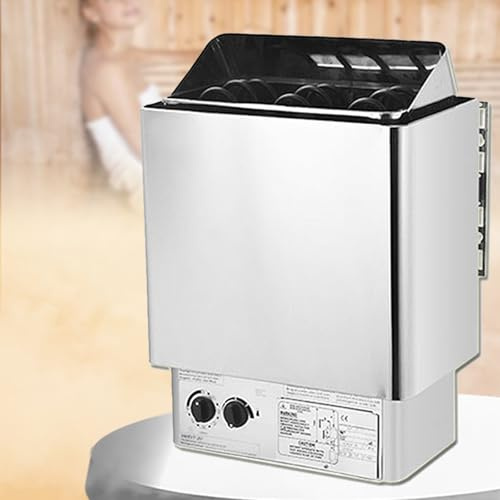 Riscaldatore Di Sauna Elettrica In Acciaio Inossidabile 4.5/6/8/9kw-stufa Sauna A Vapore Secco Con Protezione A Doppio Strato, Controller Interno/esterno, Timer 0-180 Minuti E 0-100 ℃ Temp