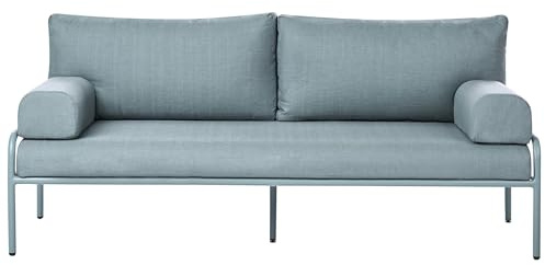 Beliani Gartensofa Aluminium mintgrün 2-Sitzer mit Kissen wasserabweisend modern Solofra