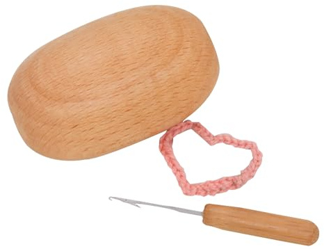 Syengery Holz-Stopfei Set für Socken und Kleidung - Robustes Buchenholz Stopfwerkzeug mit Nadeln für Stricken, Nähen und DIY Reparaturen