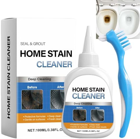 Gel anti-taches ménagères polyvalent, nettoyage du coulis pour les carreaux de salle de bain, nettoyant pour taches de coulis de carreaux pour les éviers de cuisine, nettoyage avec une brosse. (1PCS)