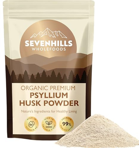 Organic Psyllium Husk Powder 200g, 100% Natural Finely Ground Husks, High Fibre Digestive Support for Gut Health & Fullness, B6 for Energy Metabolism