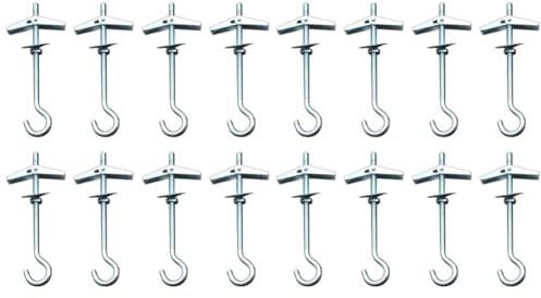 EaseSunny Paquete de 16 pasadores plegables de resorte resistentes de acero al carbono para plantas, luces, cortinas, organización del hogar