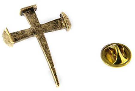6030273 Rugged Nail Cross Lapel Pin Jesus Christian Nails Brooch Tie Tack