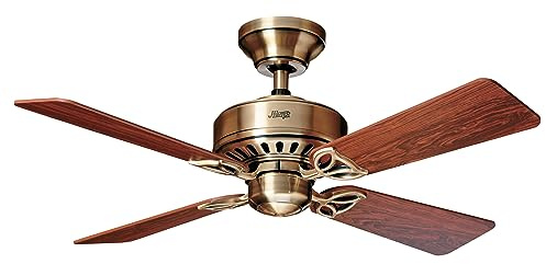 HUNTER FAN Deckenventilator Bayport 107 cm für den Innenbereich, mit Zugkette und 4 austauschbaren Flügeln in Palisander und Eiche, optimal für Sommer und Winter, Modell 24174