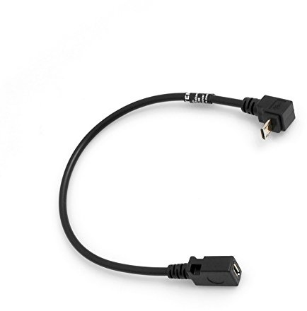System-S Micro USB 90° Grad aufwärts Winkel auf Micro USB Adapter Kabel Datenkabel Ladekabel Verlängerung 27 cm