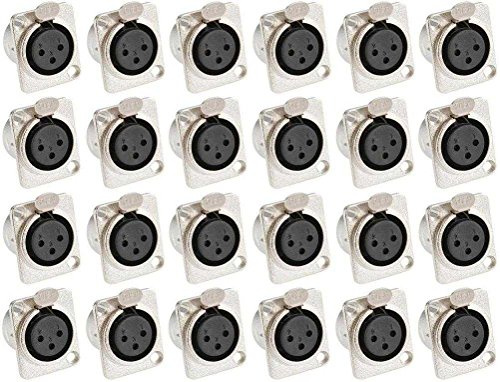 Adam Hall Connectors 7837-24er Set XLR-Einbaubuchse female 3-pol D-Typ silber Einbaukupplung