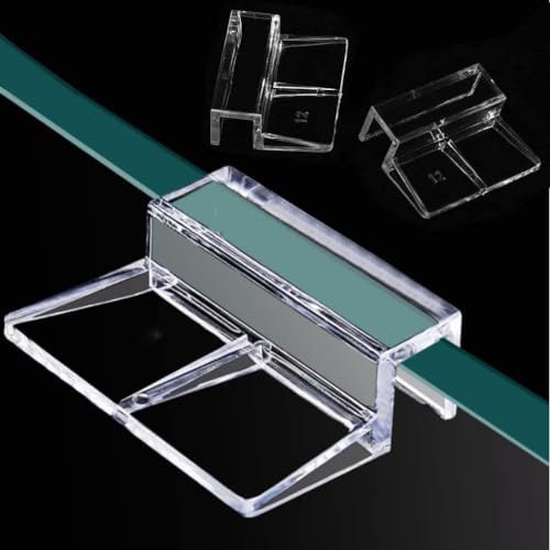 20 st akvarium glasskyddsklämma akryl universella lockklämmor för ramlösa akvarier klar färg akryl akvarium glasskyddshållare, akvarium glasklämmor (5 mm)