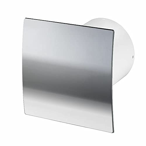 Prostko LTD Polished Chrome Bathroom Extractor Fan 100mm / 4 with Pull Cord Switch S100WPEH