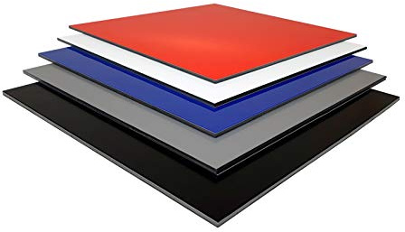 Alu-Verbundplatten Sandwichplatte DILITE® 3mm diverse Farben und Zuschnitte verbundplatte (500 x 500 mm, schwarz matt/glänzend)