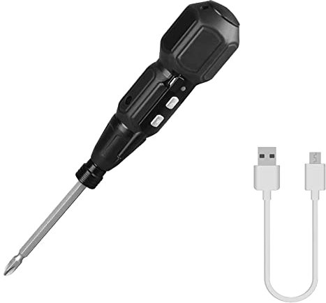 Electric Cordless Screwdriver, Dnieheic Rechargeable Power Screwdriver with 6.35mm Dual Heads Bit USB Cable 3.6V Battery Powered Screwdriver LED Light, Forward and Reverse Rotate