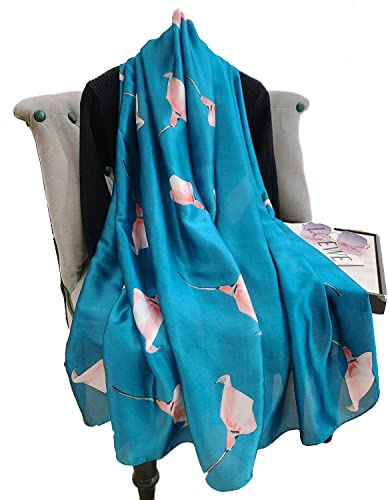 Seidenschals Damen, Große Seidentücher für Frauen Stilvoll, Stola Halstuch Pashmina Langer Schal, Leicht Silk Schal Tuch Geschenk Frauen - 180*60cm