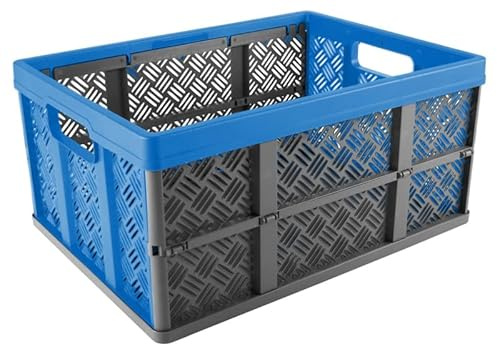 SUNWARE Basic Klappbox 32 Liter, 47,5 x 35 x 22,7 cm - Anthrazit/Blau