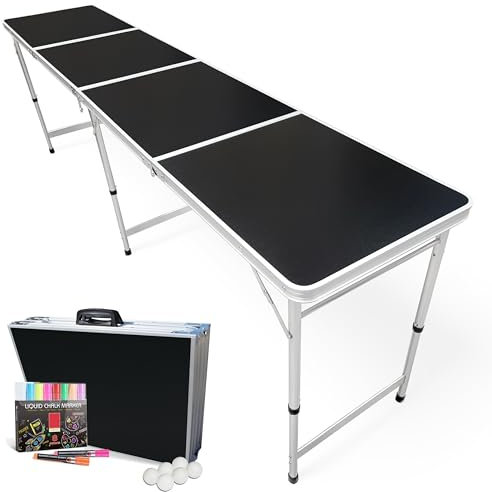 2,4 m Bierpong-Tisch mit löschbarer Oberfläche, löschbare Marker und Beer Pong Bälle