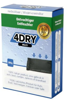 4DRY Multi-Luftentfeuchter 1x500g | Gegen Feuchtigkeit und Gerüche