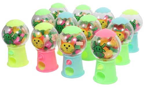 NAMOARLY Eraser Dispenser Machine for Kids Compact Cartoon Gumball Style Toy with Mini Pencil Rubbers Lightweight Reusable Stationery for Classroom and Children S Day