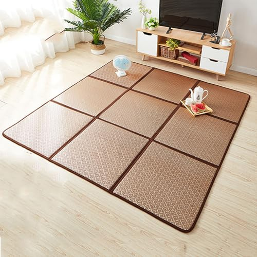 MIAOXIAO Japanische Tatami Matte Tatami Matratze japanische Bodenmatte Rattan rutschfest atmungsaktiv Tatami-Teppich Matte Krabbelmatte,5,180 * 180CM(9: Pieces)
