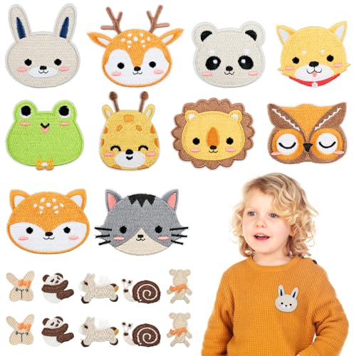 WuGU 20 Stück Flicken Zum Aufbügeln Kinder, Bügelflicken, Bügelbilder für Kleidung, Jacken, Rucksäcke, Jeans Patches - Reparieren Sie Das Loch, DIY-Zubehör