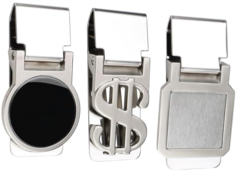 Ylinwtech 3 Stück Geldklammer,Edelstahl Geldscheinklammer,Silber Geldclip,Edelstahl Money Clip Tragbar,Galvanisierender Polierprozess Exquisiter Stil für Geldscheine Visitenkarte Kreditkartee(Silber)