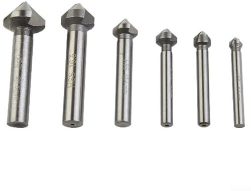 Schnelles und einfaches Lochschneiden mit 3 Rillen, Kegelsenkerbohrer, 90 Grad Fasenfräser 6, 3, 20, 5 mm (20,5 mm)