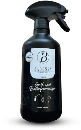 BABOSSA® Grill- und Backofenreiniger [500ml] gegen Fett und Verkrustungen | Einfache Anwendung ohne Wasser | Ideal für Backöfen, Herdplatten, Grills, Mikrowellen und Ceranfelder | Made in Germany