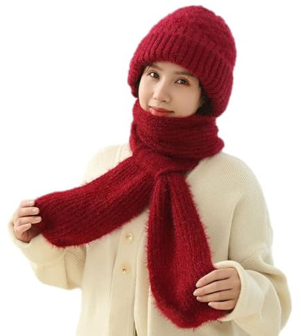 Integrierter Gehörschutz Winddichter Mützenschal Scarf Knitting Kapuzenschal Für Frauen Winter Protect Your Face Schal Und Mütze Set Winter Mütze Ohren Kaputzenschal Bar