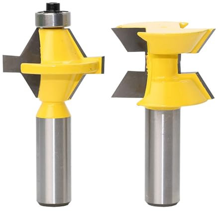 2 pièces 12mm 1/2 'tige 120 degrés Tenon routeur jeu de fraises à bois rainure fraise for outils en bois carbure de tungstène(12.7mm shank)