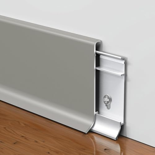 Plinthe Garniture de plinthe en aluminium, couvertures de plinthes imperméables pour salle de bain, hauteurs de 1,5/2,4/3,2 pouces × 2/2,5/3,3/4/5/5,8 pieds de longueur, mur de plinthe(H-4cm/1.5in,L-3