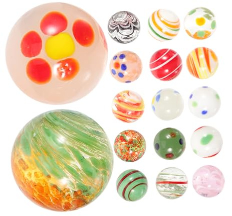 KONTONTY 20 Stück Glasmurmeln Farbige Murmeln Groß Murmeln Für Vasenfüller Aus Farbigem Marmor Bunter Marmor Für Handwerk Gartenkugelmurmeln Tank Kugeln Vase Mini-murmeln Glas